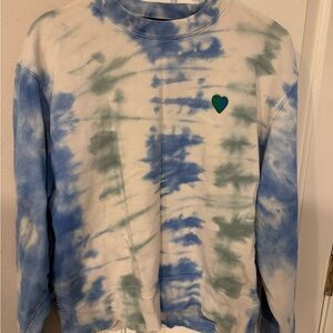 Tory Sport Blue and Green Tie-Dye Sweatshirt